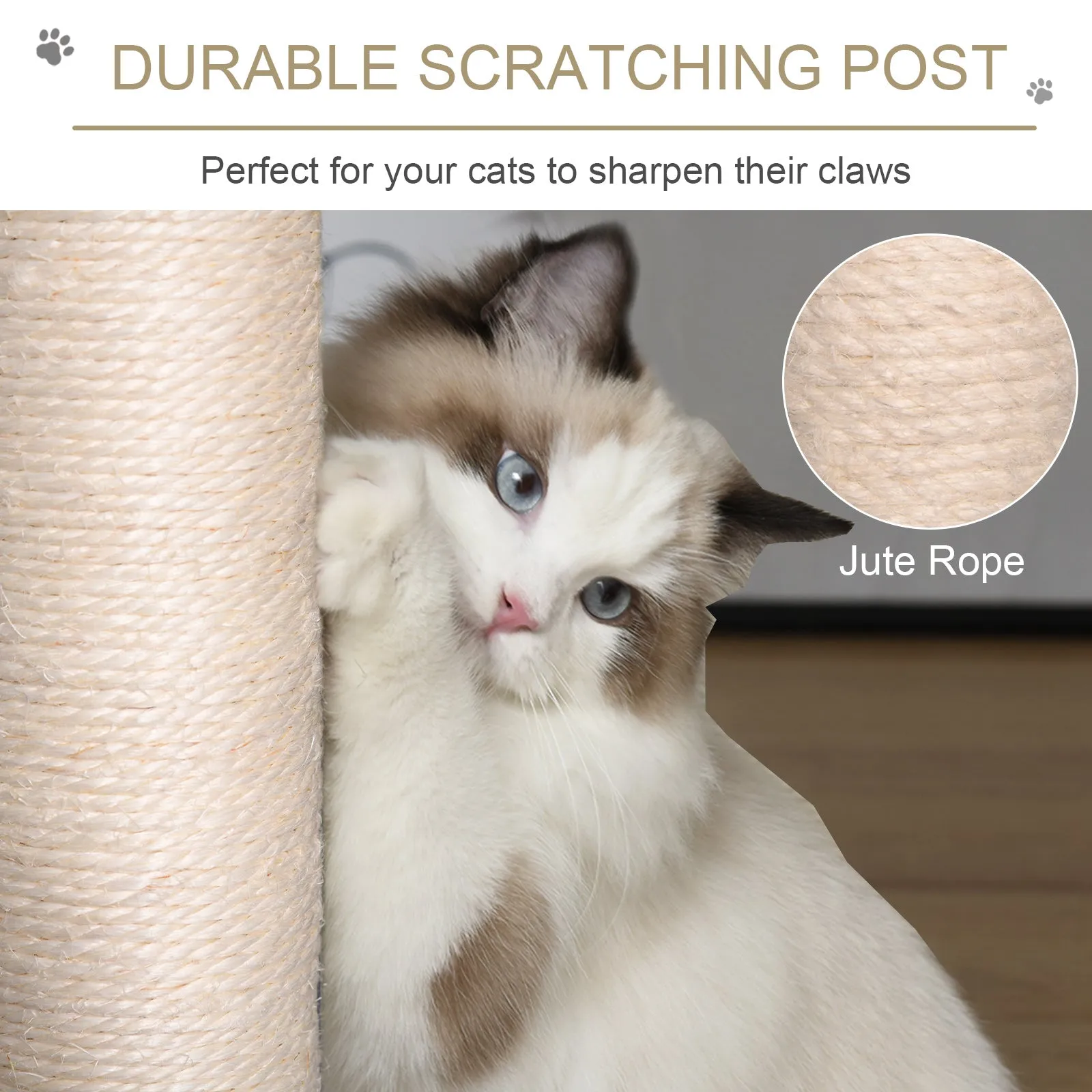 PawHut 55 x 150H cm Cat Tree Multi-level Kitten Tower w/ Scratching Post Condo Plush Perches Grey