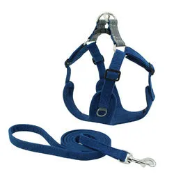 PAWS ASIA China Manufacturers Suede Adjustable Reflective Dog Vest And Leash Harness