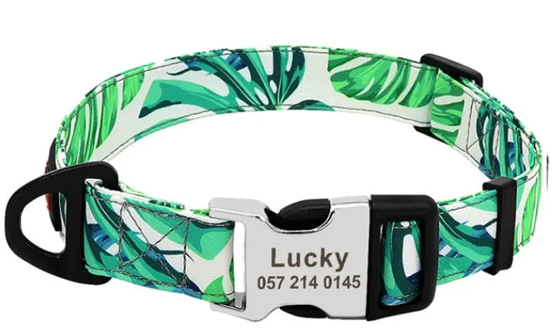Personalized Dog Collar w/ Patterns - Engrave Your Pet's ID
