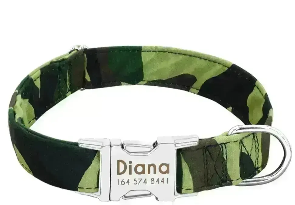 Personalized Dog Collar w/ Patterns - Engrave Your Pet's ID