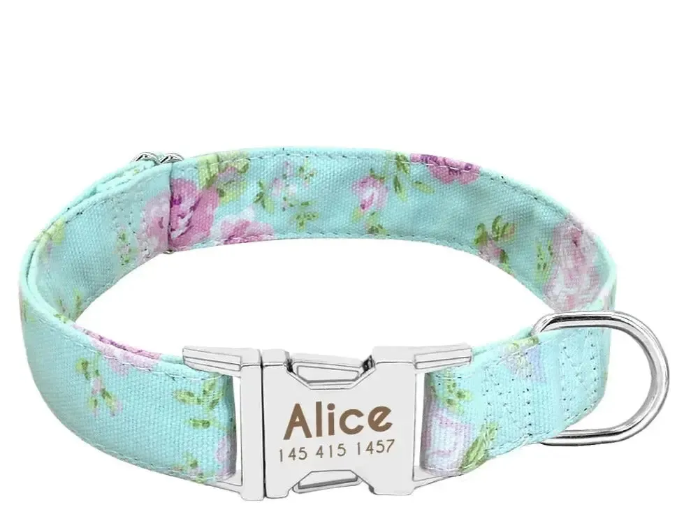 Personalized Dog Collar w/ Patterns - Engrave Your Pet's ID