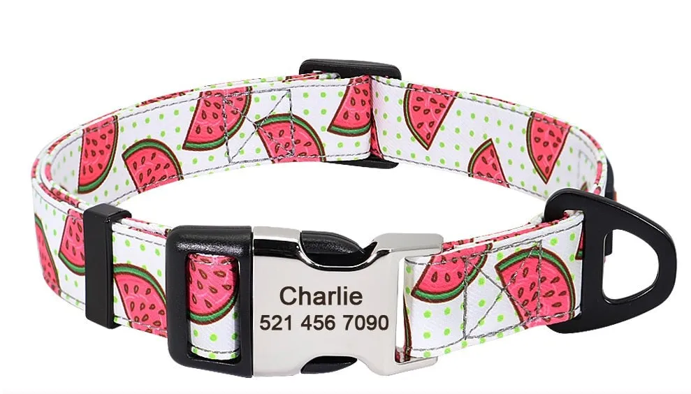 Personalized Dog Collar w/ Patterns - Engrave Your Pet's ID
