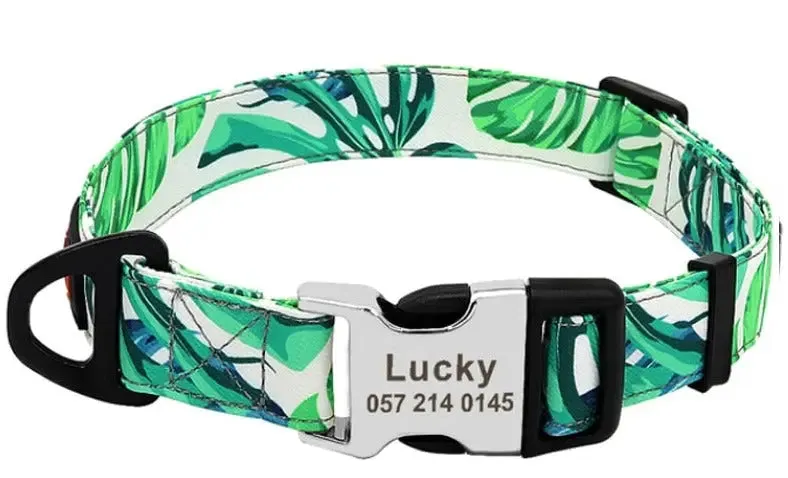 Personalized Dog Collar w/ Patterns - Engrave Your Pet's ID