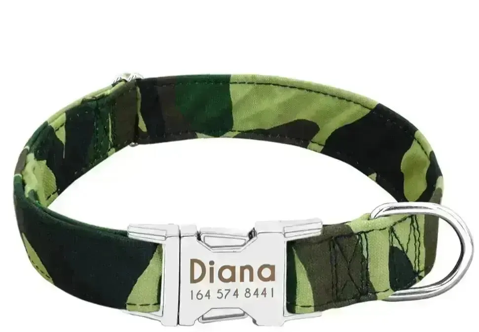 Personalized Dog Collar w/ Patterns - Engrave Your Pet's ID