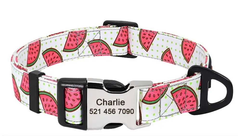 Personalized Dog Collar w/ Patterns - Engrave Your Pet's ID
