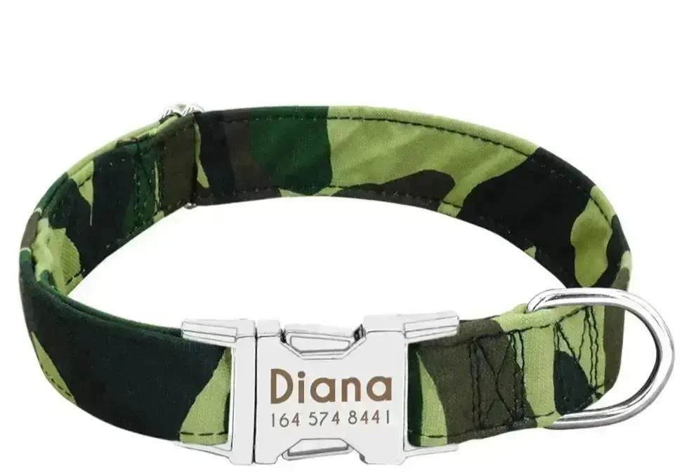 Personalized Dog Collar w/ Patterns - Engrave Your Pet's ID