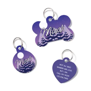 Personalized Mountain Landscape Pet ID Tag