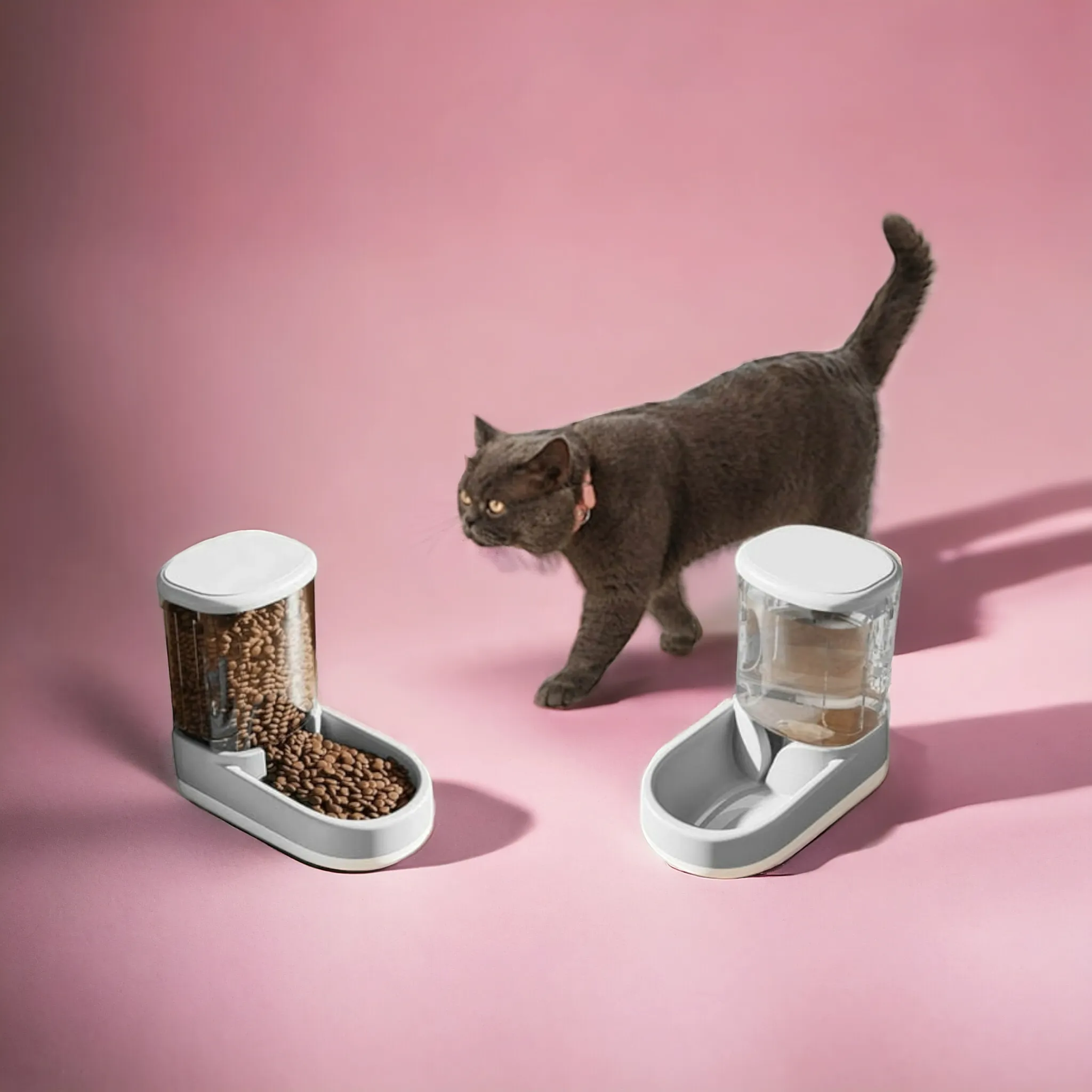 Pet Automatic Feeder  Food and Watering Supplies Drinker Bowl Storage Dispenser