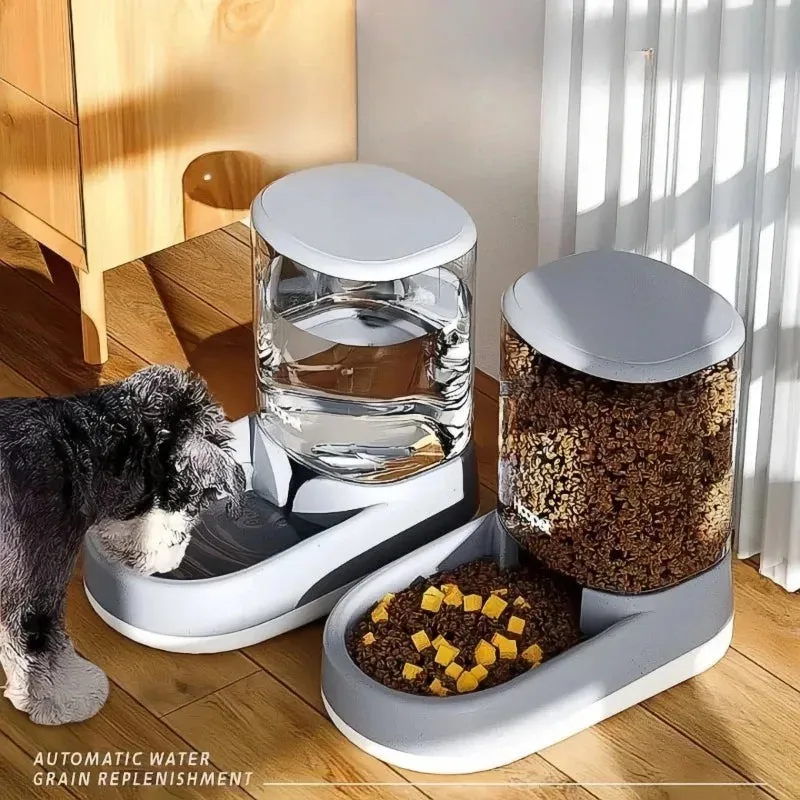 Pet Automatic Feeder  Food and Watering Supplies Drinker Bowl Storage Dispenser