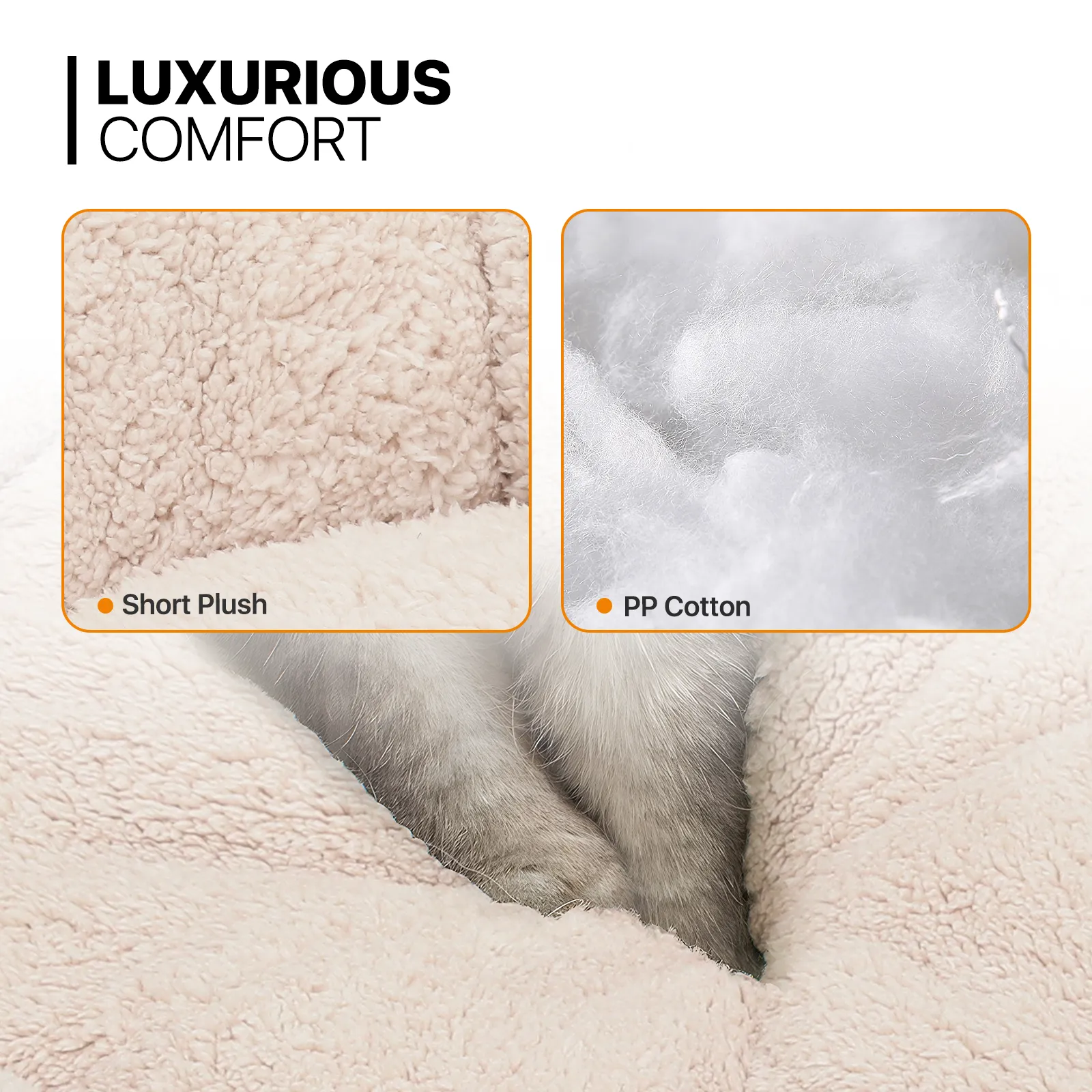Pet Bed - Round - 23.5'' Diameter - Short Plush - Machine Washable