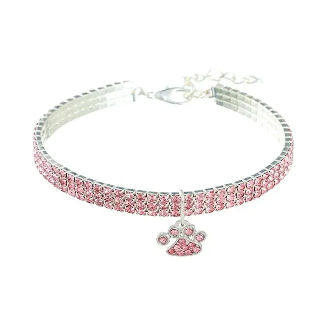 PetAffairs Claw Pendant Rhinestone Pet Collar