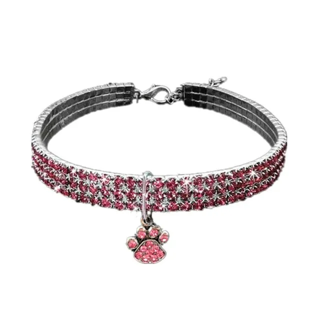 PetAffairs Claw Pendant Rhinestone Pet Collar