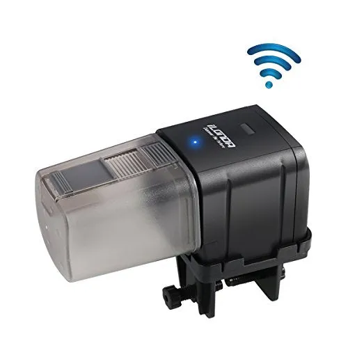 Petyoung Automatic Fish Feeder, WiFi Remote Control or Auto Fish Food Timer Feeder for Aquarium Fish Tank - USB Powered