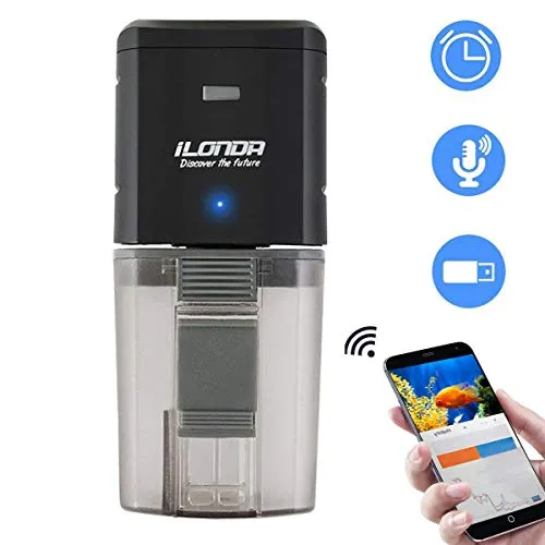 Petyoung Automatic Fish Feeder, WiFi Remote Control or Auto Fish Food Timer Feeder for Aquarium Fish Tank - USB Powered