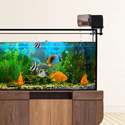 Petyoung Automatic Fish Feeder, WiFi Remote Control or Auto Fish Food Timer Feeder for Aquarium Fish Tank - USB Powered