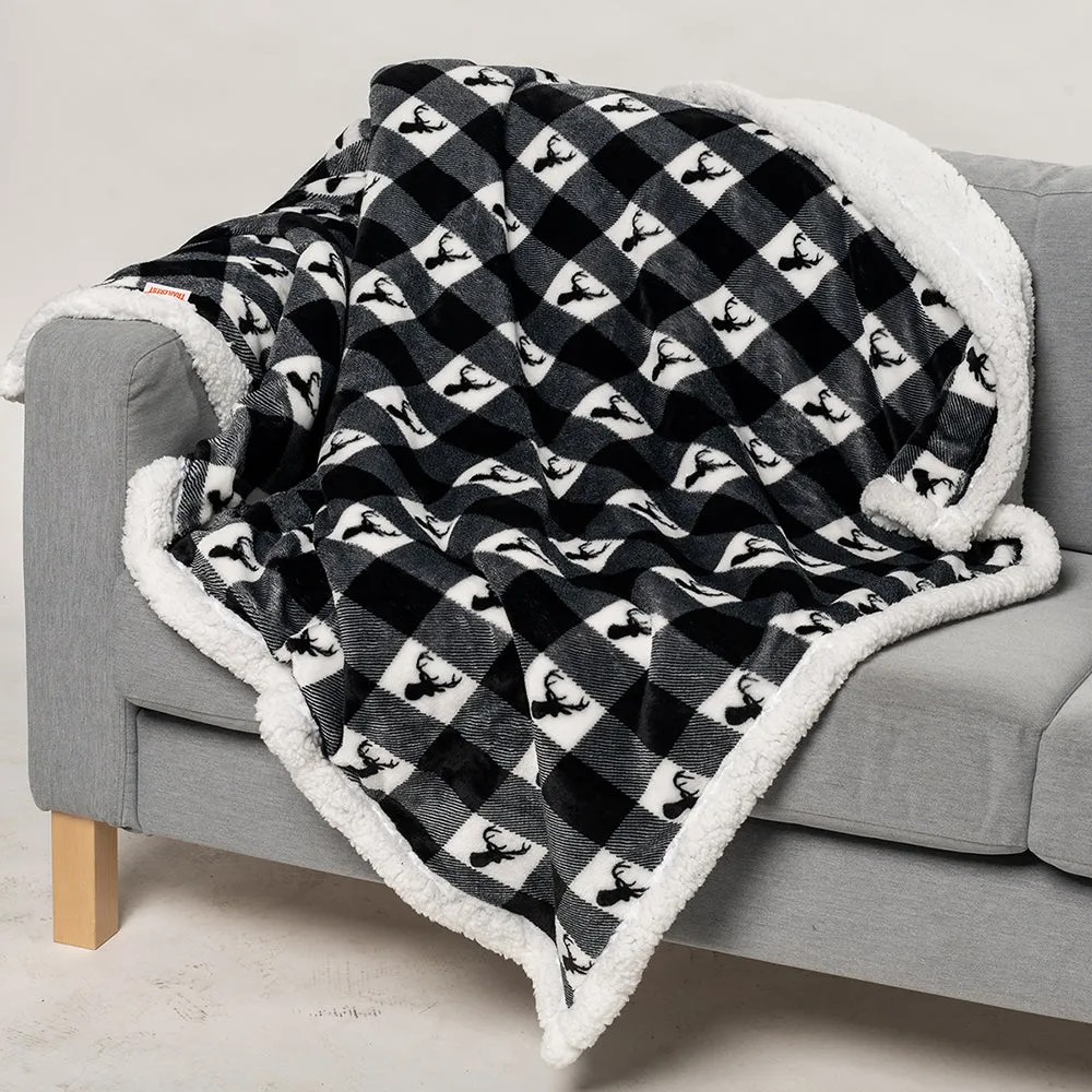 Plaid Plush Sherpa Fleece Blanket Throw