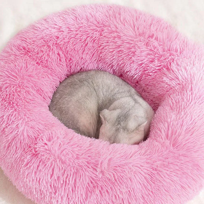 Plush round warm pet nest