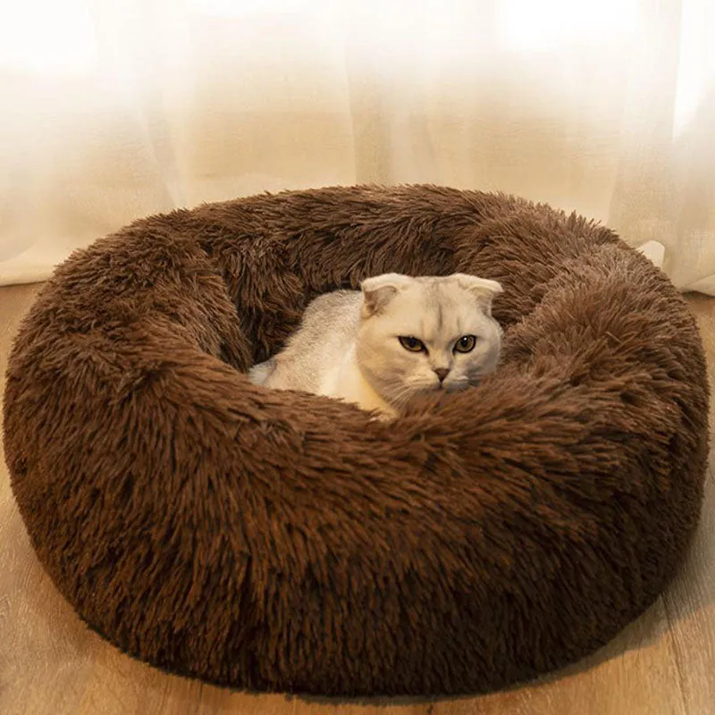 Plush round warm pet nest