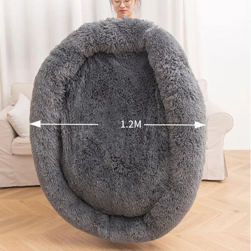 Plush round warm pet nest