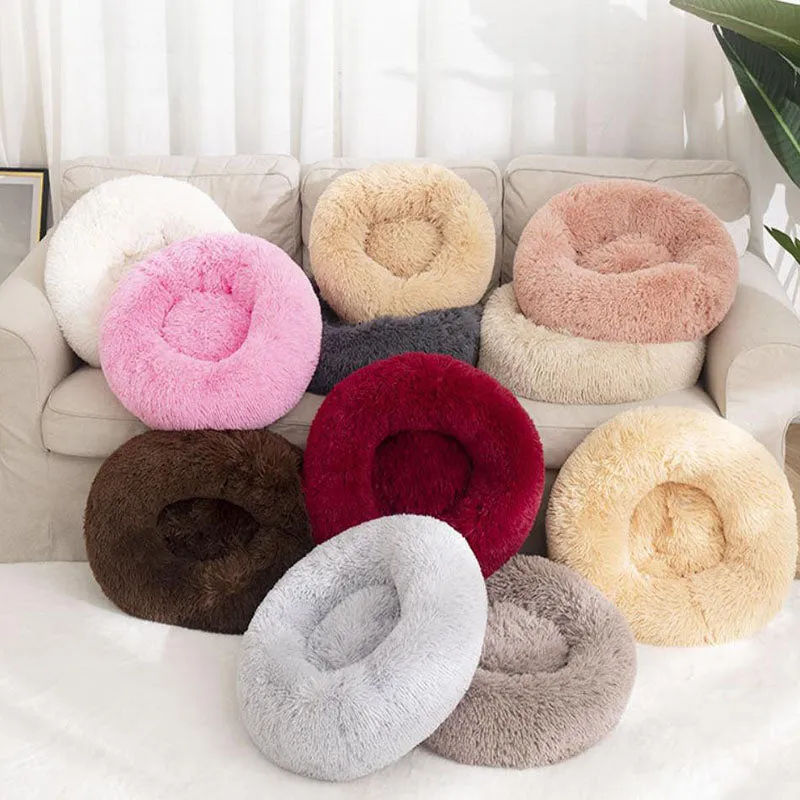 Plush round warm pet nest