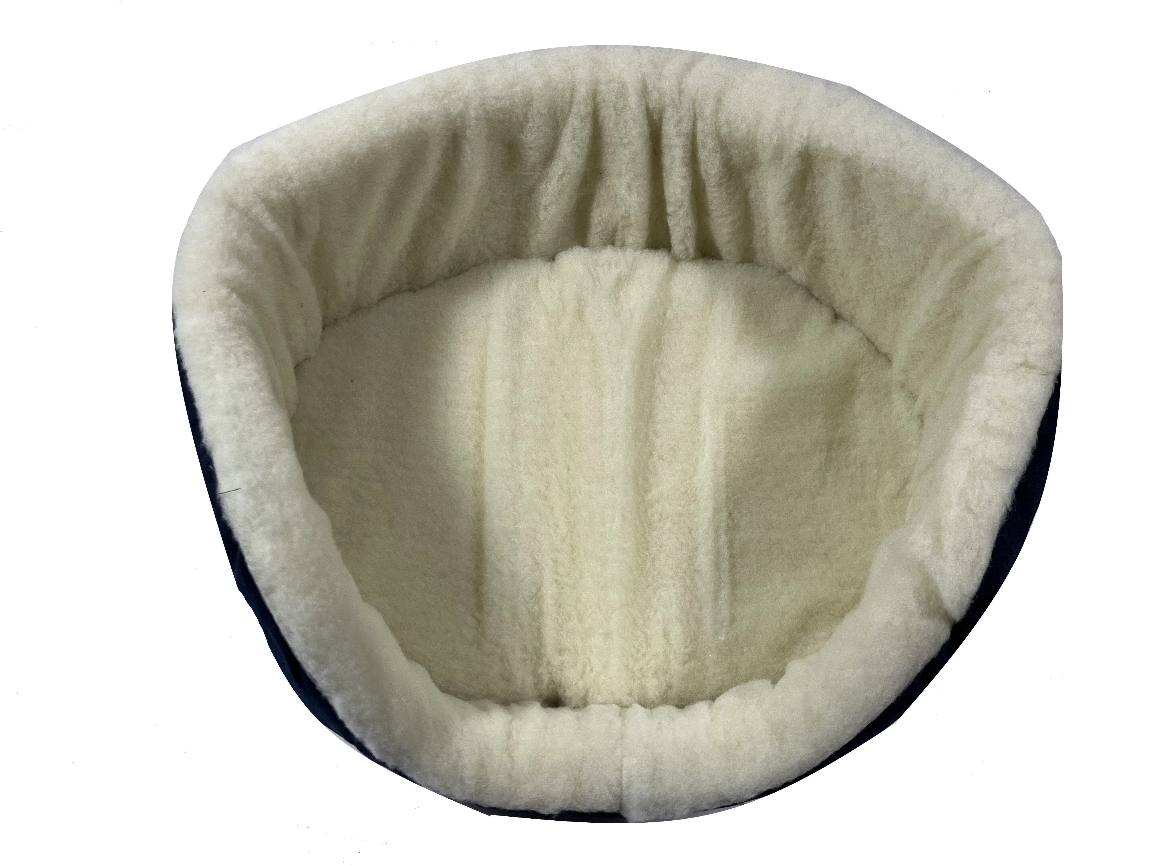 Plush Sherpa Lined Pet Bed with Removable Cushion, Size Med - Dark Navy