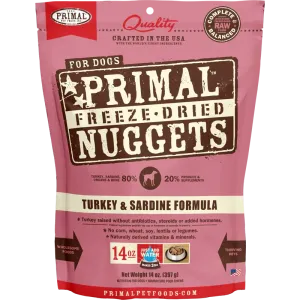 Primal - Nuggets - Freeze Dried Nuggets - Turkey & Sardine Formula (Dog Food)