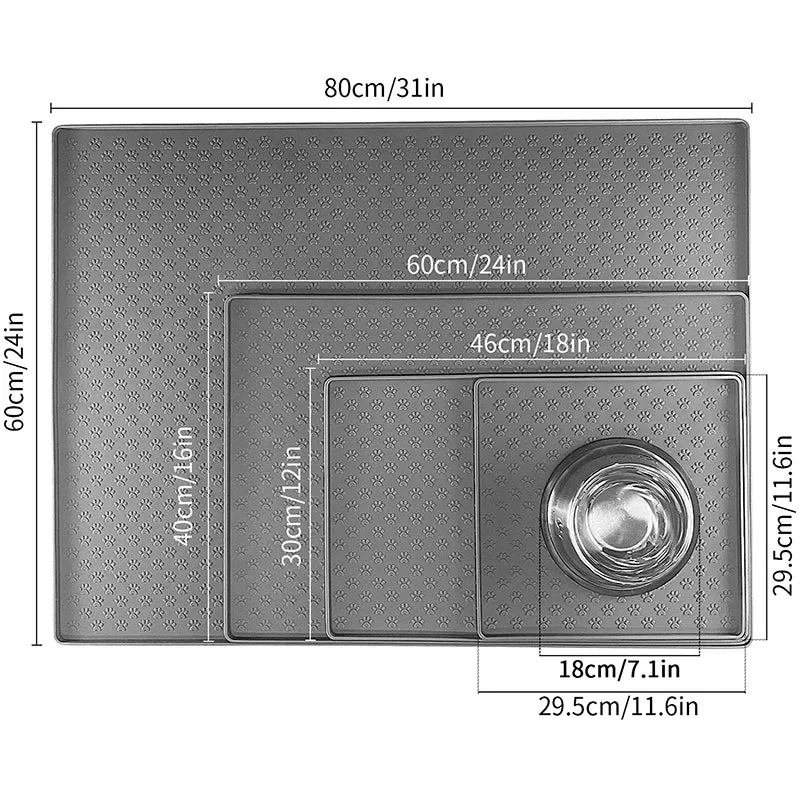 Silicone Waterproof Pet Placemat for Dogs and Cats