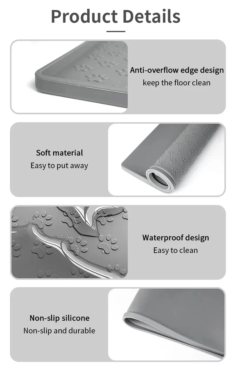 Silicone Waterproof Pet Placemat for Dogs and Cats