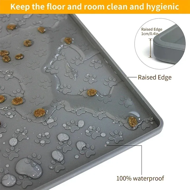 Silicone Waterproof Pet Placemat for Dogs and Cats