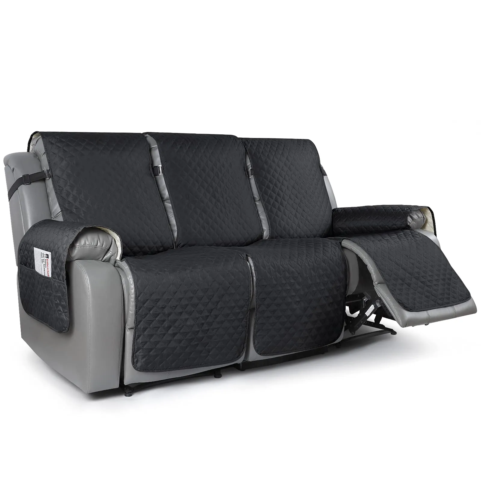 Sureix™ Non-Slip Loveseat Recliner Chair Cover Dark Grey