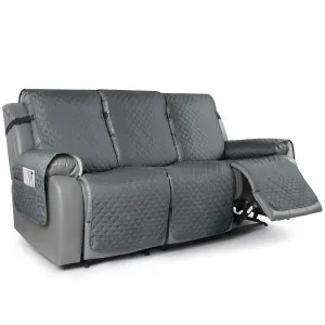 Sureix™ Non-Slip Loveseat Recliner Chair Cover Dark Grey