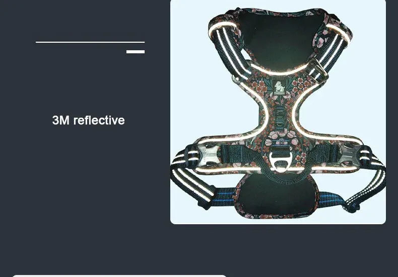 Truelove No-Pull Floral Pet Harness for Cats and Dogs - Breathable, Reflective, and Soft