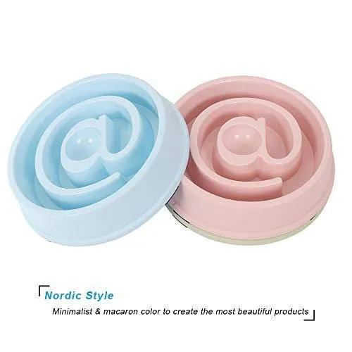 UPSKY Dog Bowl Slow Feeder Anti-Choking Pet Bowl Fun Healthy Bloat Stop Feeder Small Dog Bowl with Bright Macaroon