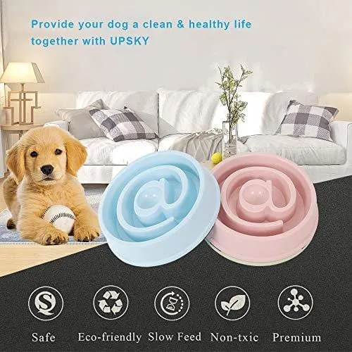 UPSKY Dog Bowl Slow Feeder Anti-Choking Pet Bowl Fun Healthy Bloat Stop Feeder Small Dog Bowl with Bright Macaroon