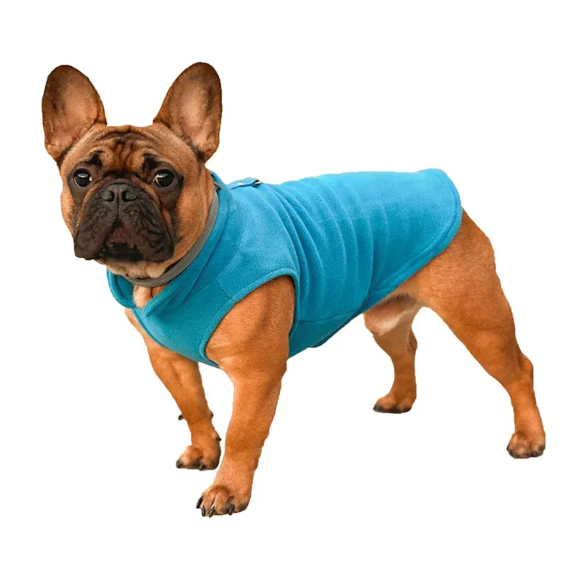 Warm Fleece Vest for Small Dogs and Cats with D-Ring Attachment