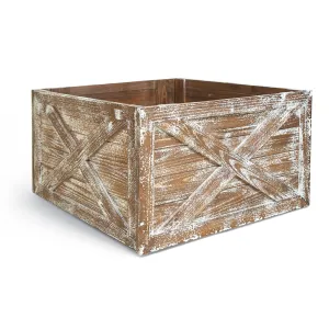 Wooden Tree Collar Box - Christmas Tree Farmhouse Rustic Decor. Vintage Weathered Wood