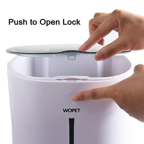 WOpet 7L Automatic Pet Feeder Food Dispenser for Cats and Dogs-Features: Distribution Alarms, Portion Control, Voice Recorder, Programmable Timer for up to 4 Meals per Day