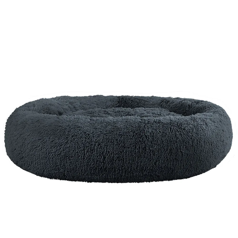 XLarge Dog Beds Pet 110cm Calming Soft Plush - Dark Grey