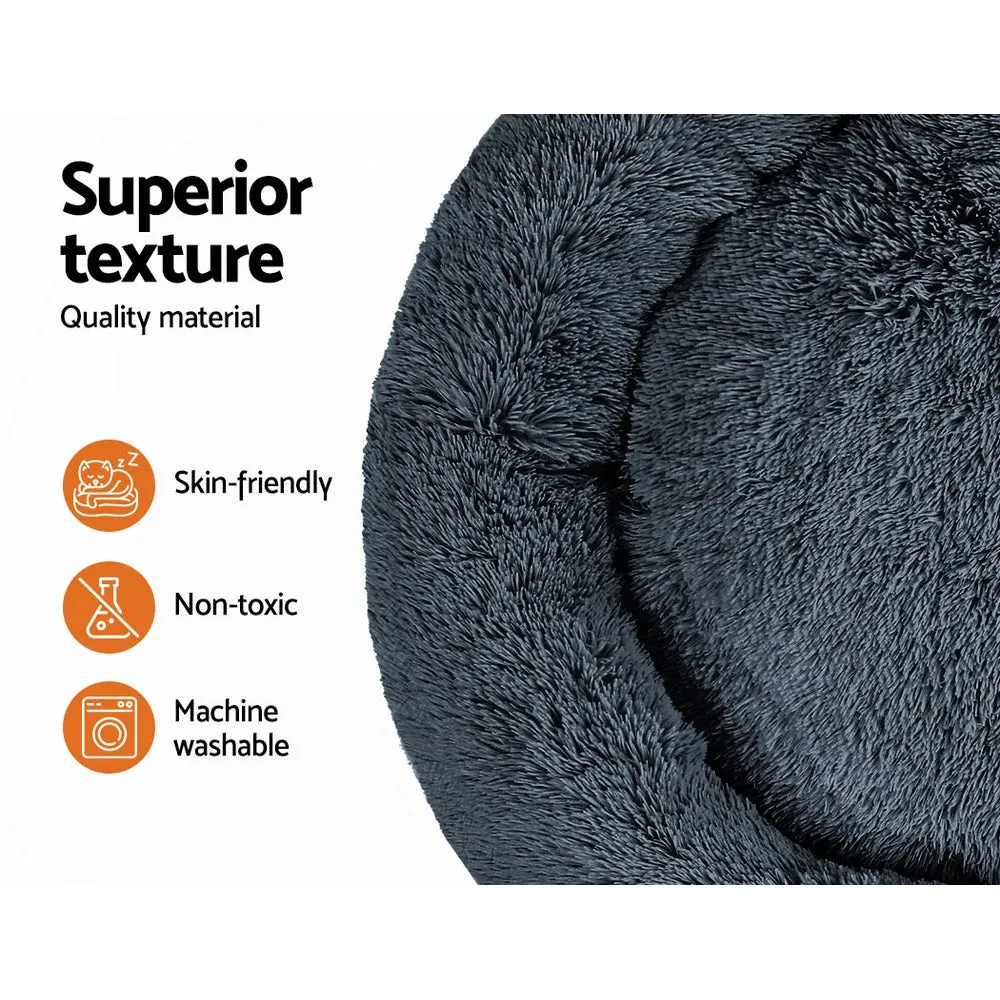XLarge Dog Beds Pet 110cm Calming Soft Plush - Dark Grey