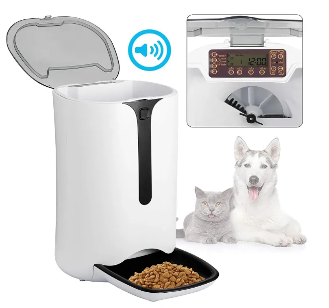 ZENY™Automatic Pet Feeder Food Dispenser for Cats and Dogs with Timer Programmable, Voice Recorder, Distribution Alarms,Portion Control, 4 Meals a Day