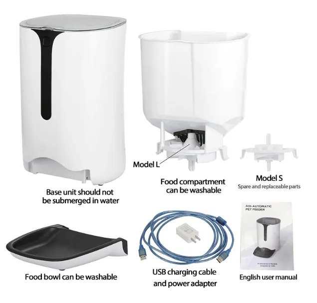ZENY™Automatic Pet Feeder Food Dispenser for Cats and Dogs with Timer Programmable, Voice Recorder, Distribution Alarms,Portion Control, 4 Meals a Day
