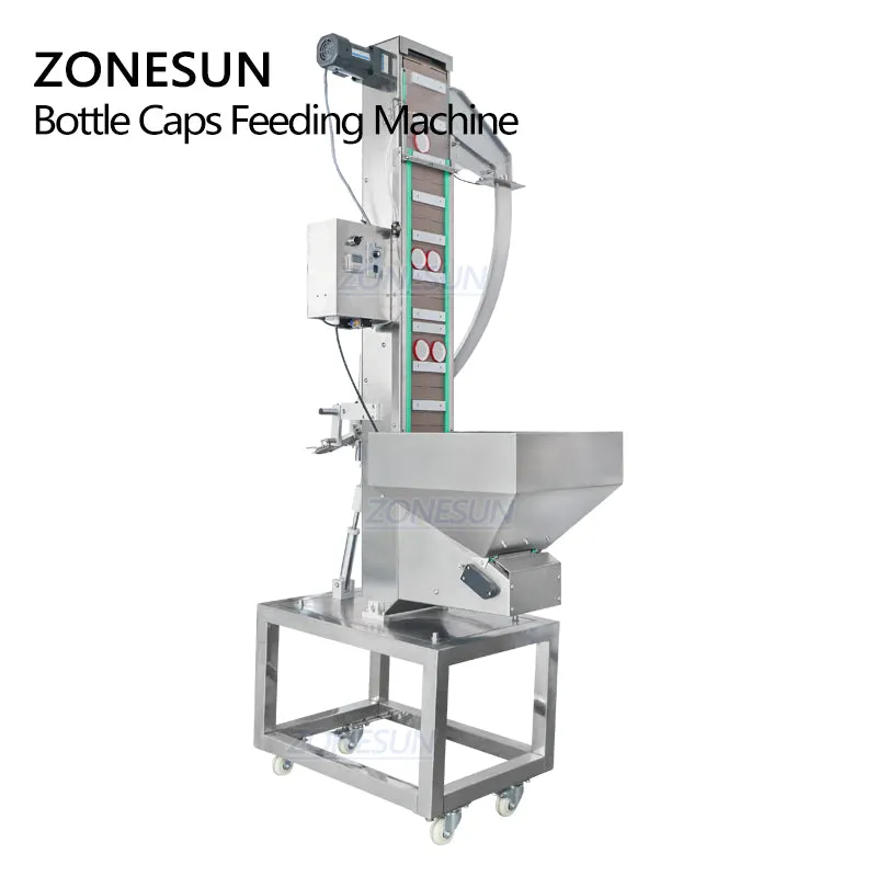 ZONESUN ZS-SLJ1 Automatic Customize Bulk Cap Feeding Elevator Lid Feeder Plastic PET Bottle Cap Feeding Machine
